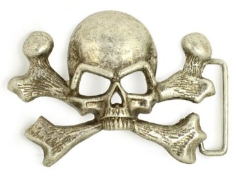 Antique Silver Skull and CrossBones pirate Belt Buckle original Pirate Symbolism